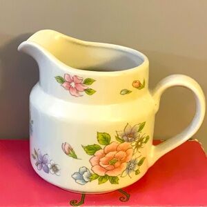 Vintage Ceramic Pitcher with Floral Design